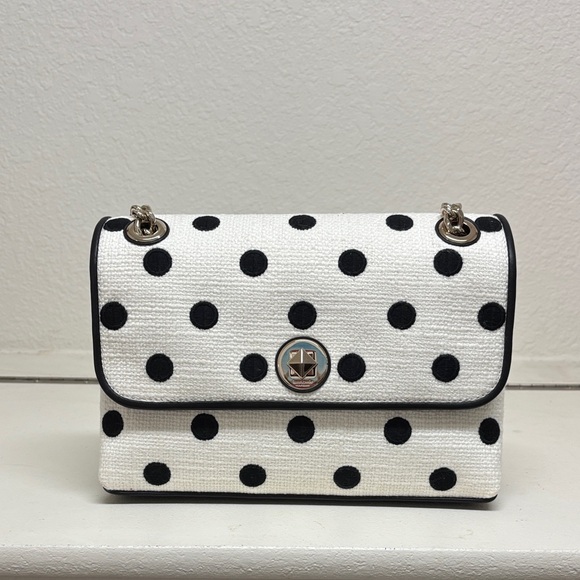 kate spade Handbags - Kate Spade White and Black Polka Dot Shoulder Bag